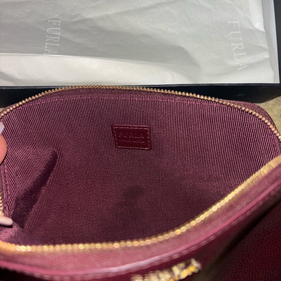 Furla Pebbled Leather Pouch - Plum - Picture 5 of 5